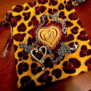 Brighton Silver heart necklace choker. 18"